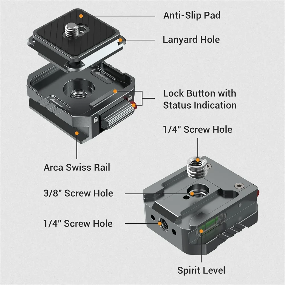 Kit de liberación rápida profesional - Abrazadera Leaplight Qr + 4 tornillos con compatibilidad Pd V3/arca Swiss - No necesita herramientas - imagen 5