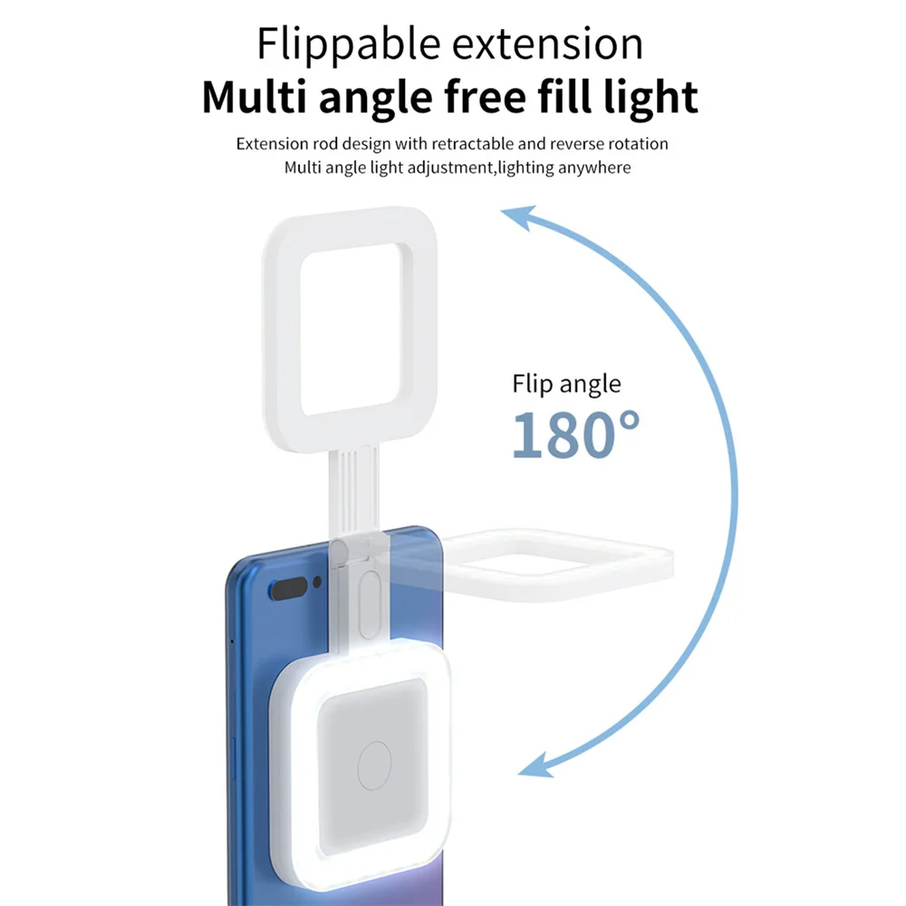 Luz de Selfie magnética 2 en 1 2024, soporte de teléfono con tapa ajustable de 180 °, luz Led de relleno para MagSafe, iPhone 15, 14, 13, 12, maquillaje Android - imagen 4