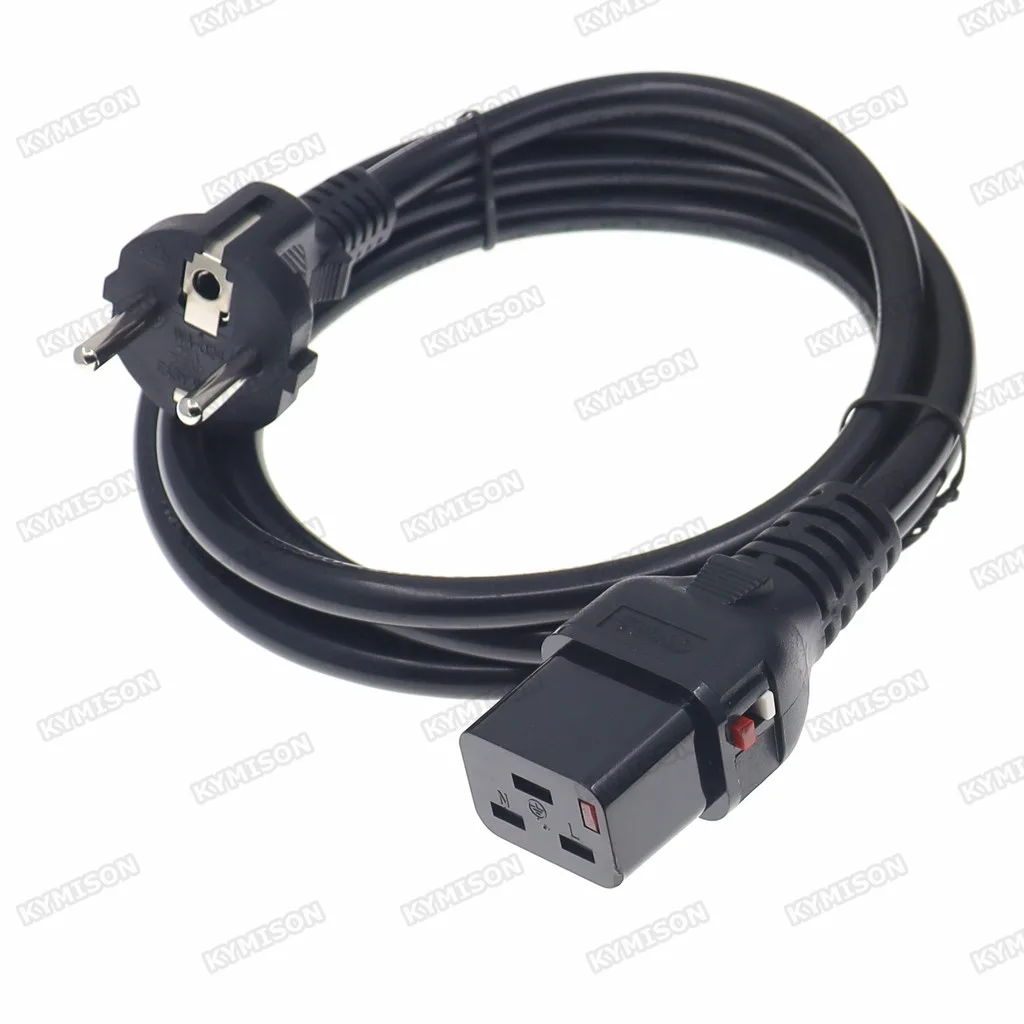 Servidor UPS PDU IEC320, enchufe Schuko europeo de la UE a bloqueo C19, extensión de conector de plomo de 16A, 250V, Cable de alimentación de CA, 3G, 1,5mm - imagen 2