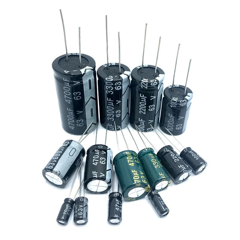 Condensadores electrolíticos de aluminio 63v22uf 6x12mm 22uf63v 63v22mf 22mf63v 63v 22uf 63wv 63vdc 22MFD 33uf 47uf 100uf 220uf 330uf - imagen 5