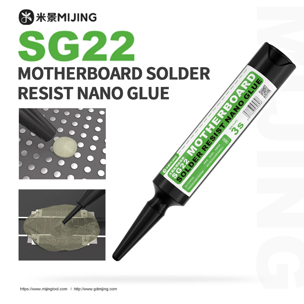 Mijing SG22 placa base máscara de soldadura de curado rápido Nano aceite para reparación de placa base BGA PCB herramienta de reparación de retrabajo de pintura antitinta