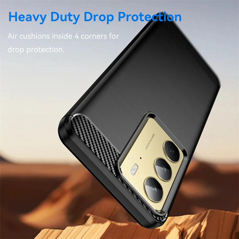 Para Realme C75 funda OPPO Realme C75 Capas fibra de carbono teléfono parachoques trasero a prueba de golpes TPU suave Fundas Realme C75 RealmeC75 - imagen 4