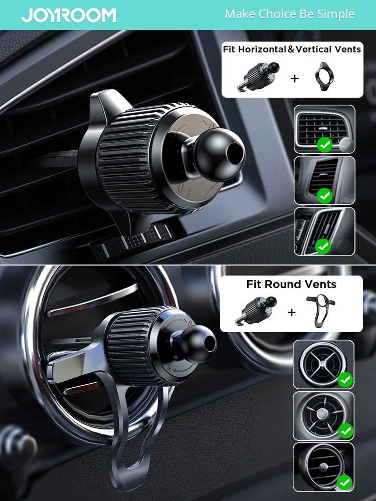 Clip de salida de aire para coche, soporte para teléfono móvil con bola de unión para coche y cargador de coche inalámbrico, soporte para teléfono de bicicleta, varilla curva - imagen 2