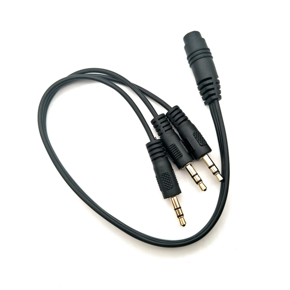 Conector estéreo hembra de 3,5mm a cable de audio con enchufe estéreo de 3*1/8 "3,5mm, cable distribuidor de audio estéreo de 1 entrada y 3 salidas de 0,3 m - imagen 3