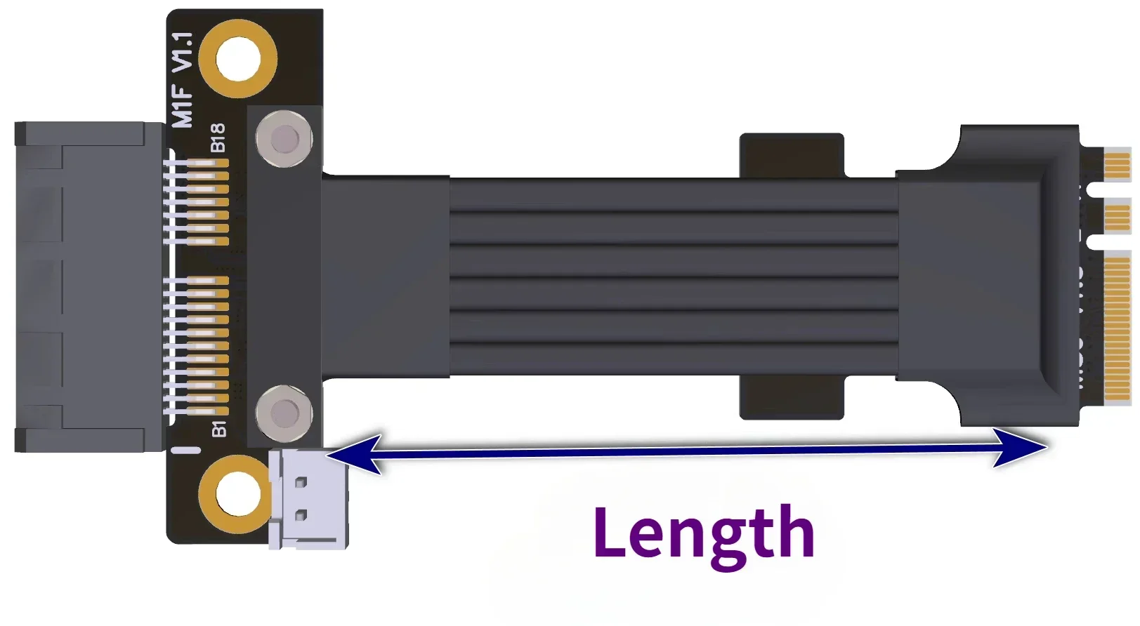 ADT-Link M.2 Llave A.E. Adaptador de Cable elevador WiFi NGFF a PCI-E 4,0 x1, tarjeta de Audio PCIe x1, tarjeta GPU LAN inalámbrica a extensor M.2 A.E - imagen 5