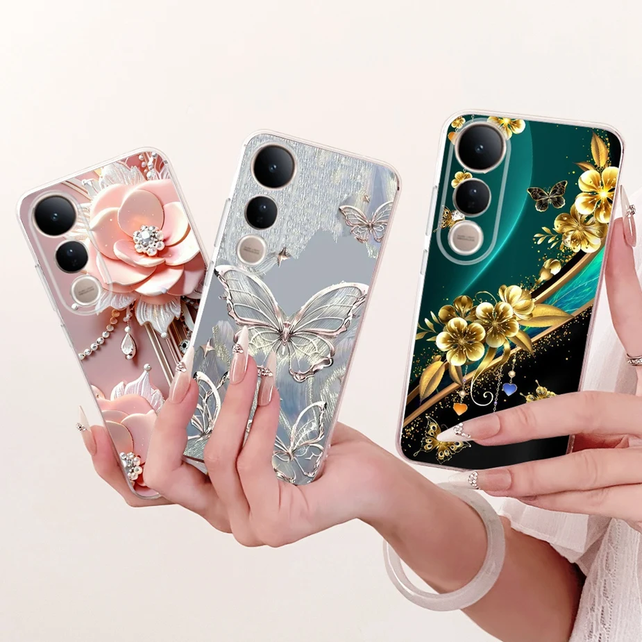 Para Vivo V50 Lite 4G 5G funda V2441 elegante mariposa cubierta pintada suave funda de teléfono delgada para Vivo V50 5G V2427 V 50 V50Lite Shell - imagen 5