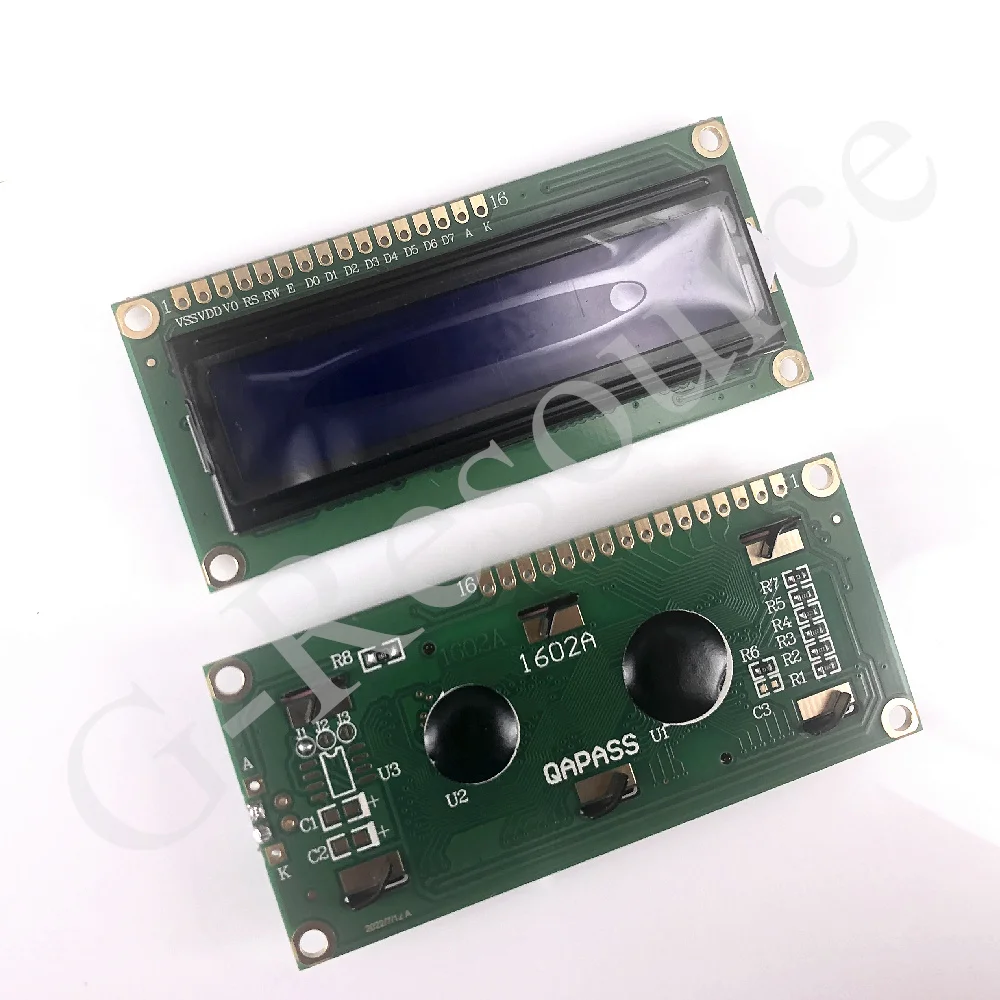 (1 uds) LCM1602A LCD azul-amarillo 5V/3,3 V gráficos de matriz de puntos módulo de visualización de caracteres 16X2