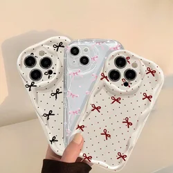 Funda de teléfono de silicona con diseño de lazo Y2K de dibujos animados para Iphone 17 16 16e 11 12 13 14 15 Pro Max 15 Plus 17 Air Back Cases Cover