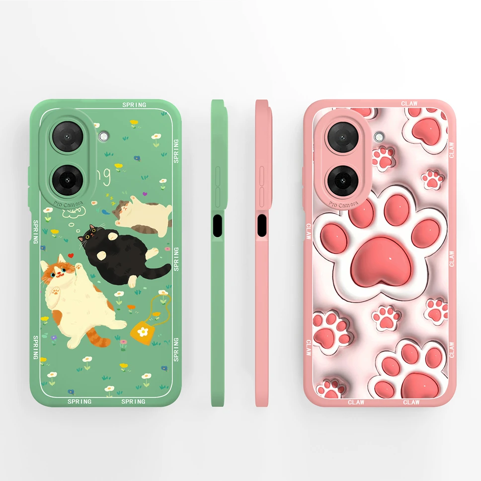 Para Redmi A5 A4 funda de teléfono encantador patrón de garra de gato cubierta trasera de silicona líquida suave para RedmiA 5 A 4 carcasa anticaída de alta calidad