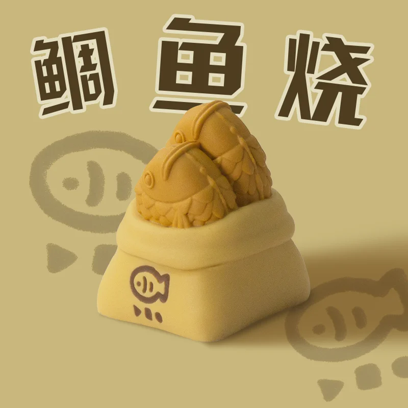 Juego de teclas con tema Taiyaki, teclas artesanales de resina 3D, teclas originales personalizadas hechas a mano para accesorios de teclado mecánico - imagen 3