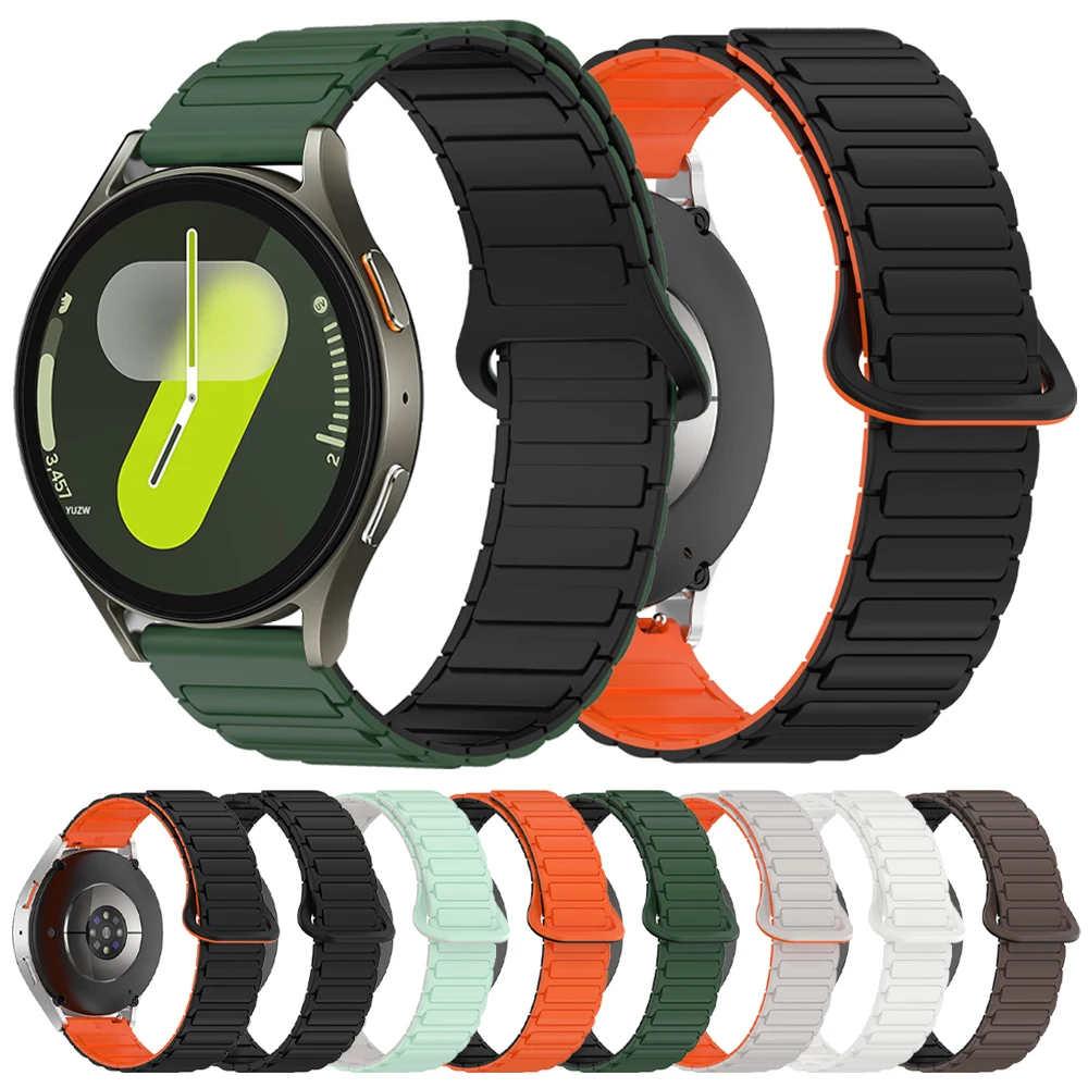 20mm 22mm Silicone Magnetic Watch Strap For Samsung Galaxy watch 7 FE 6 4 5pro Watch6 4 Classic Gear S3 Active 2 40mm 44mm Band - imagen 2