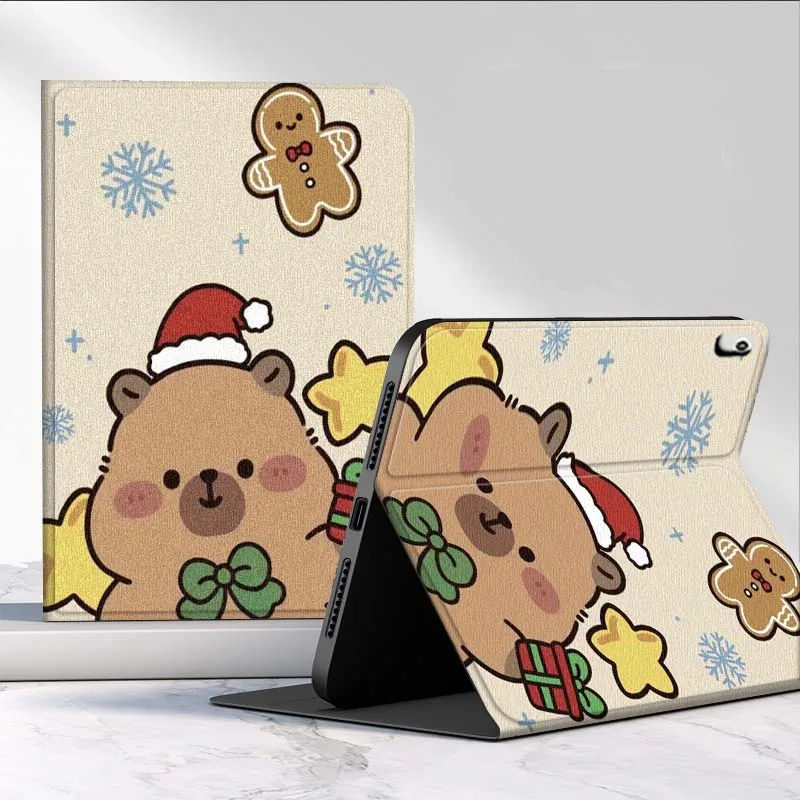 Capibara de Navidad de dibujos animados para Samsung Galaxy Tab S11 S10 S9 S8 S7 S6 A11 A9 A8 A7 10,5 10,4 Lite FE Plus pulgadas funda para tableta