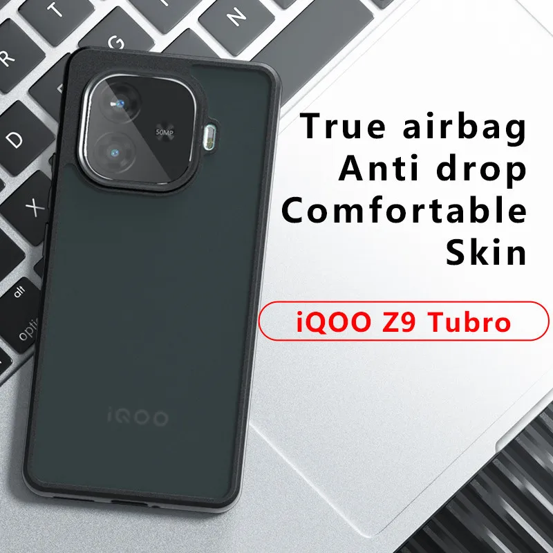 Para VIVO iQOO Z9 + тур чехол ELVEV sensación de piel PC duro + carcasa trasera protectora de TPU