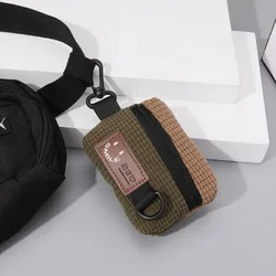 Mini bolso cuadrado de pana, bolso para auriculares, monedero, bolso para llaves, billeteras con cremallera para mujer, auriculares portátiles, bolsa de almacenamiento de llaves de coche