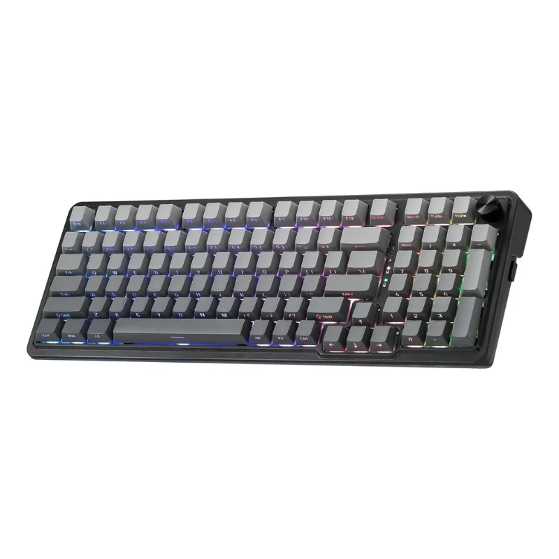 Redragon K686 PRO 98 teclas junta inalámbrica RGB Gaming 3 modos PBT Teclado mecánico intercambiable en caliente con enchufe RGB orientado al sur