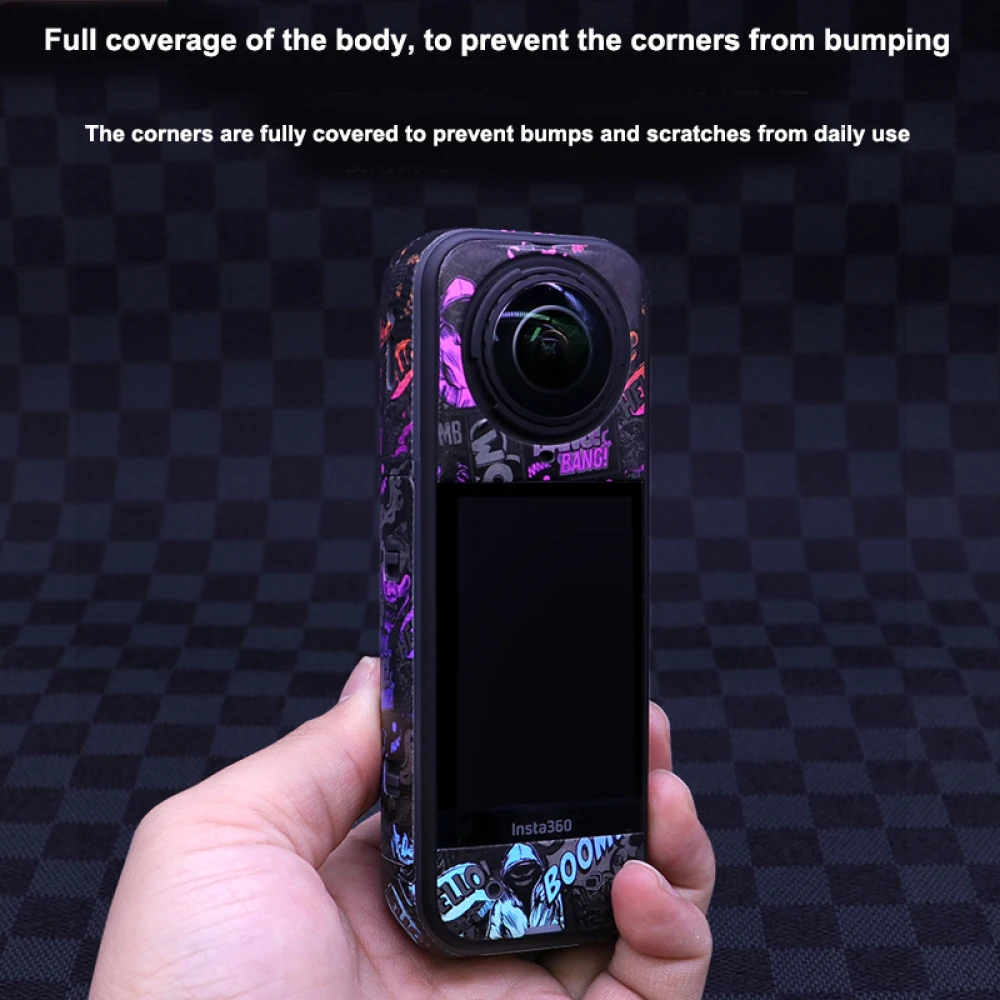 Calcomanías de decoración para cámara Insta360 X5, película protectora de marco corporal, antiarañazos, extraíble, PVC, colorido, a prueba de golpes - imagen 4