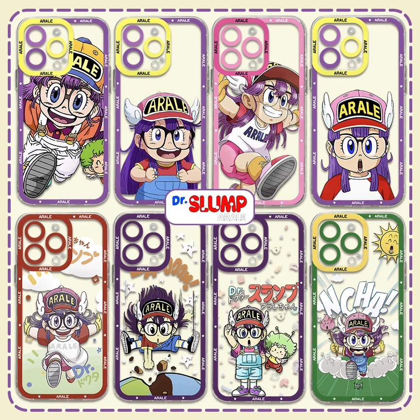 Funda de teléfono de dibujos animados Dr Slump Arale para Samsung S24 S23 S22 S21 S20 S10 FE Note20 Note10 Plus Ultra Lite 5G cubierta de TPU suave transparente