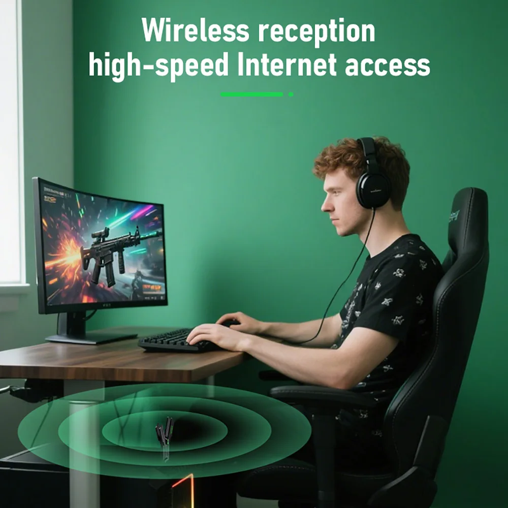 Adaptador 2 en 1 AX900 WiFi 6 Bluetooth5.4, Dongle USB de doble banda, 2,4G y 5GHz, tarjeta de red WiFi USB, receptor Wlan inalámbrico, controlador gratuito - imagen 5