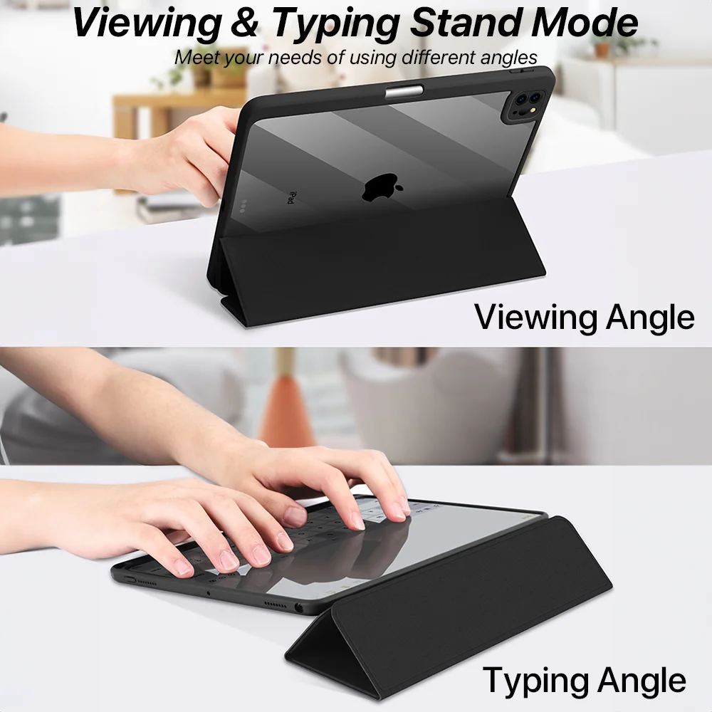 Español Funda transparente con Portalápices para IPad, cubierta protectora para IPad 10,9, Air4, Air5, 5, 6, 7, 8, 9, 10 °, Mini 6 Pro, 11, 12,9 pulgadas - imagen 5