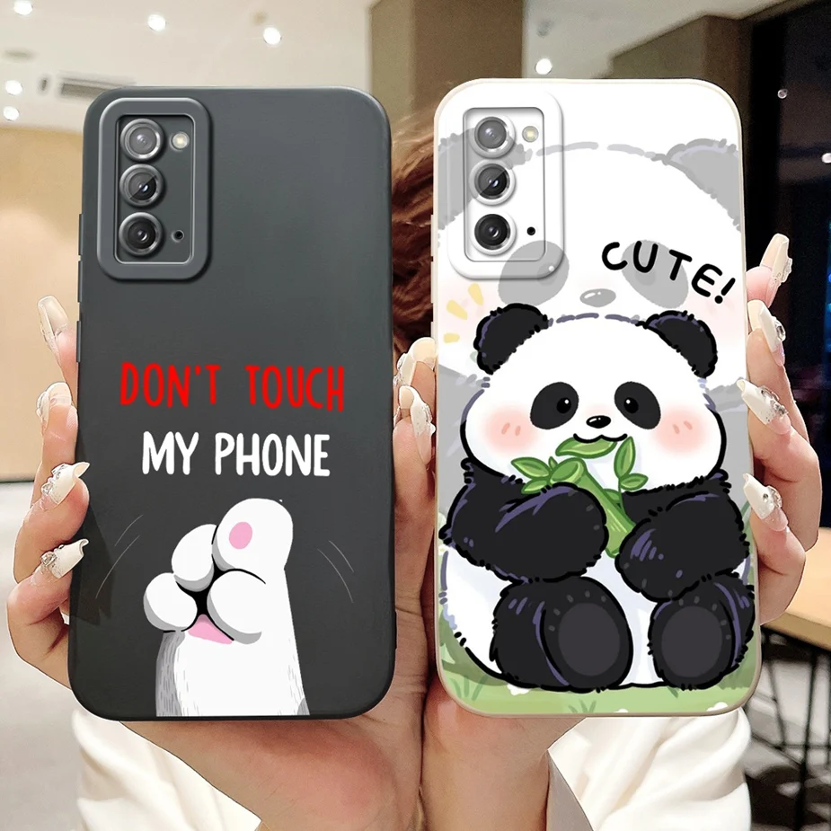 Para Samsung Galaxy Note 20 funda SM-N980F lindo Panda cubierta de dibujos animados suave TPU funda de teléfono para Samsung Note 20 Ultra Note20 5G parachoques - imagen 5