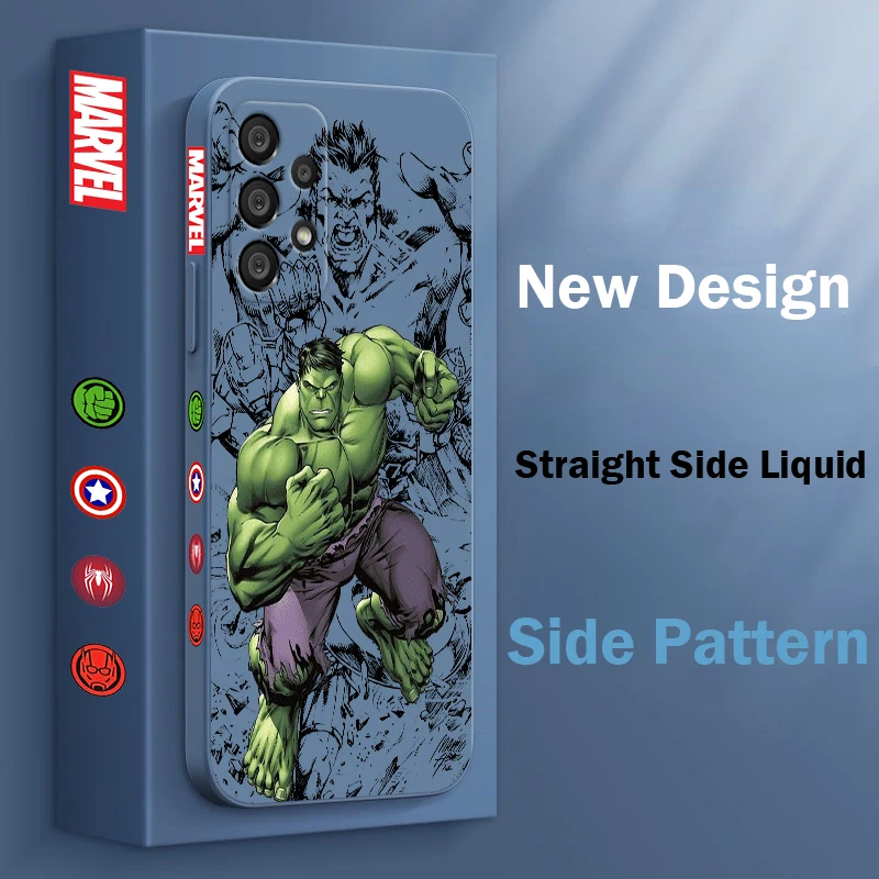 Funda de teléfono de Hulk de Los Vengadores para Samsung, A55, A53, A33, A52, A32, A71, A51, A21S, A35, A25, 5G, cuerda líquida izquierda - imagen 5