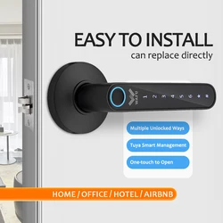 Cerradura Puerta Inteligente WAFU 016 – Huella Dactilar y Aleación Zinc