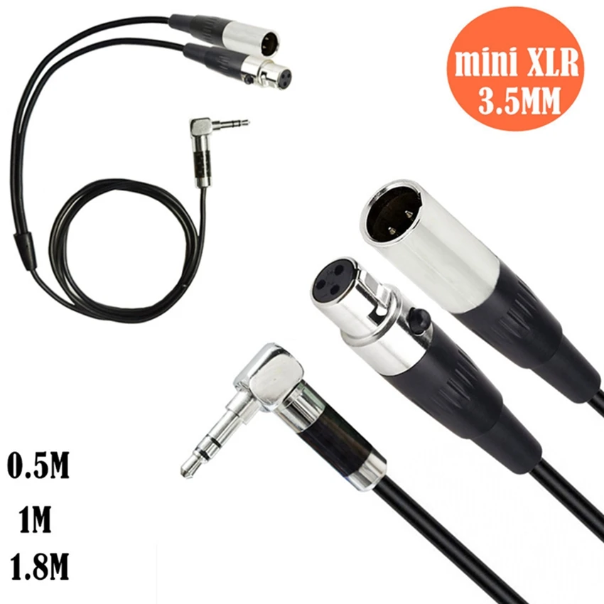 Doble Mini 3 pines XLR macho hembra a 3,5mm 1/8 "TRS macho enchufe 3,5 Mm Audio Y Cable 0,5 m 1,8 m para cámara SLR micrófono - imagen 2