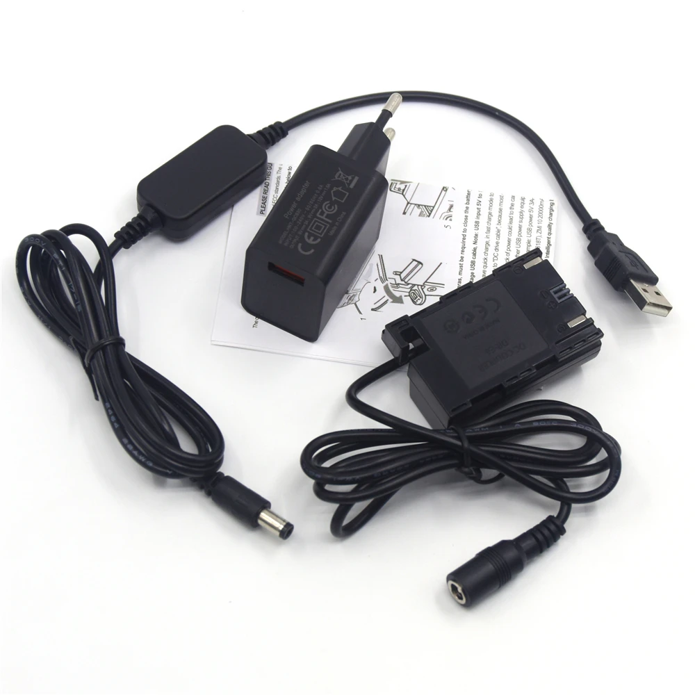 LP-E6 batería simulada DR-E6 acoplador CC cargador USB Cable conector CC para cámara Canon EOS 60D 70D 5D2 6D 7D 5D Mark II III 5D3 - imagen 5