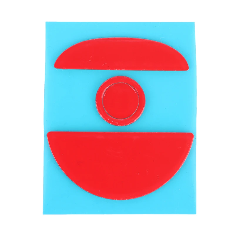 Una pieza de plástico roja y azul con un círculo en el medio