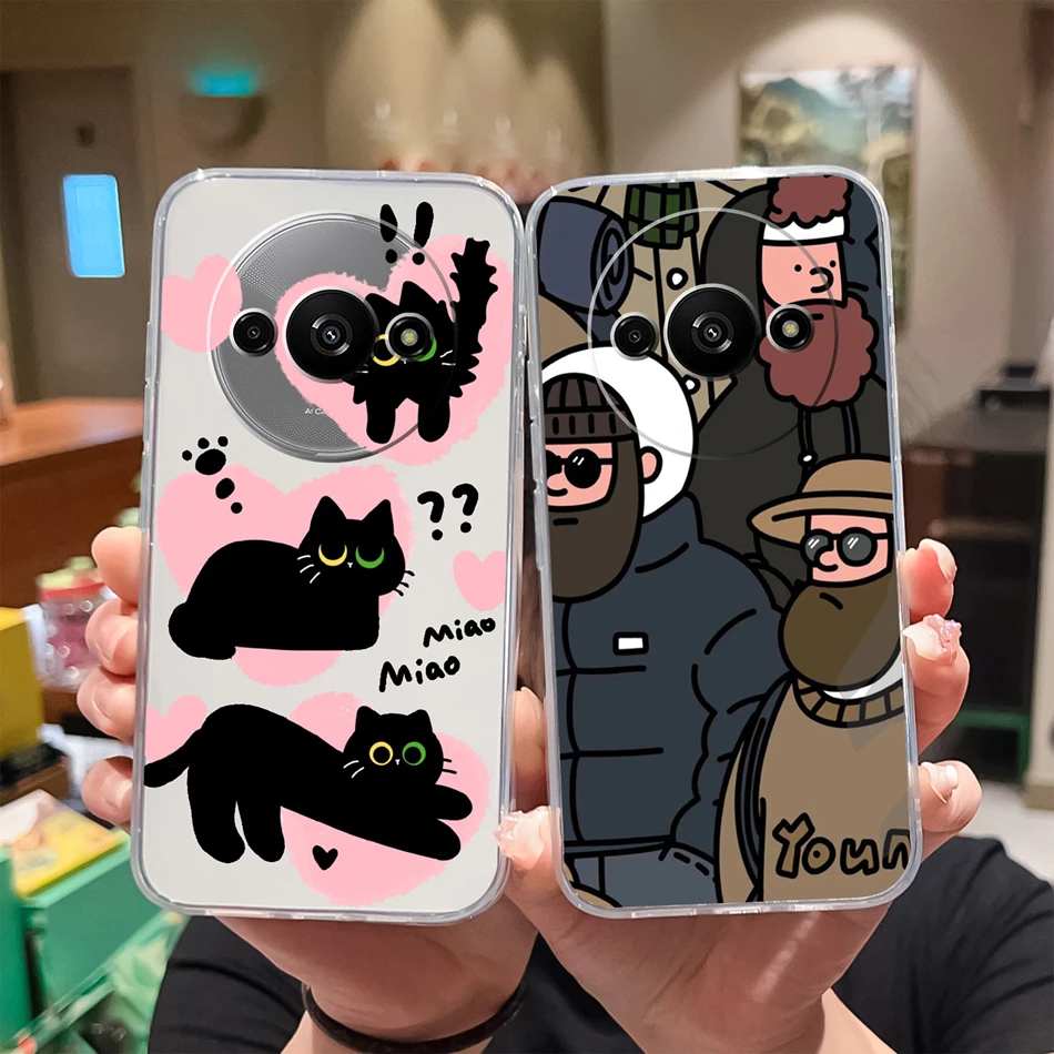 Funda para Xiaomi Poco C61 4G, parachoques de dibujos animados divertidos, funda protectora trasera de silicona suave transparente de TPU para Poco C 61, fundas para teléfono - imagen 4
