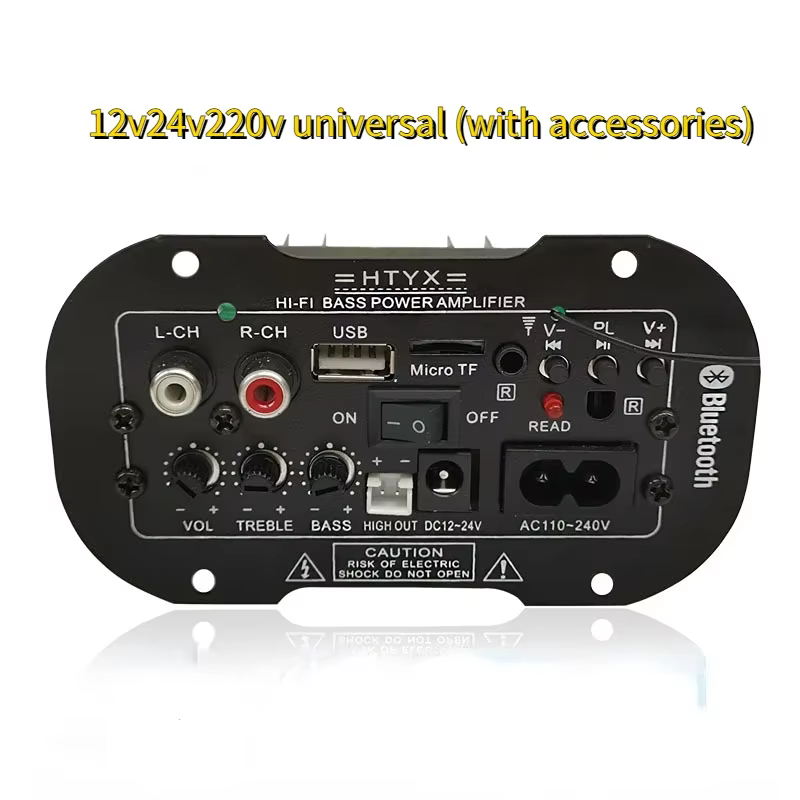Amplificador Audio Bluetooth 30W – DAC, FM y USB para Coche y Casa