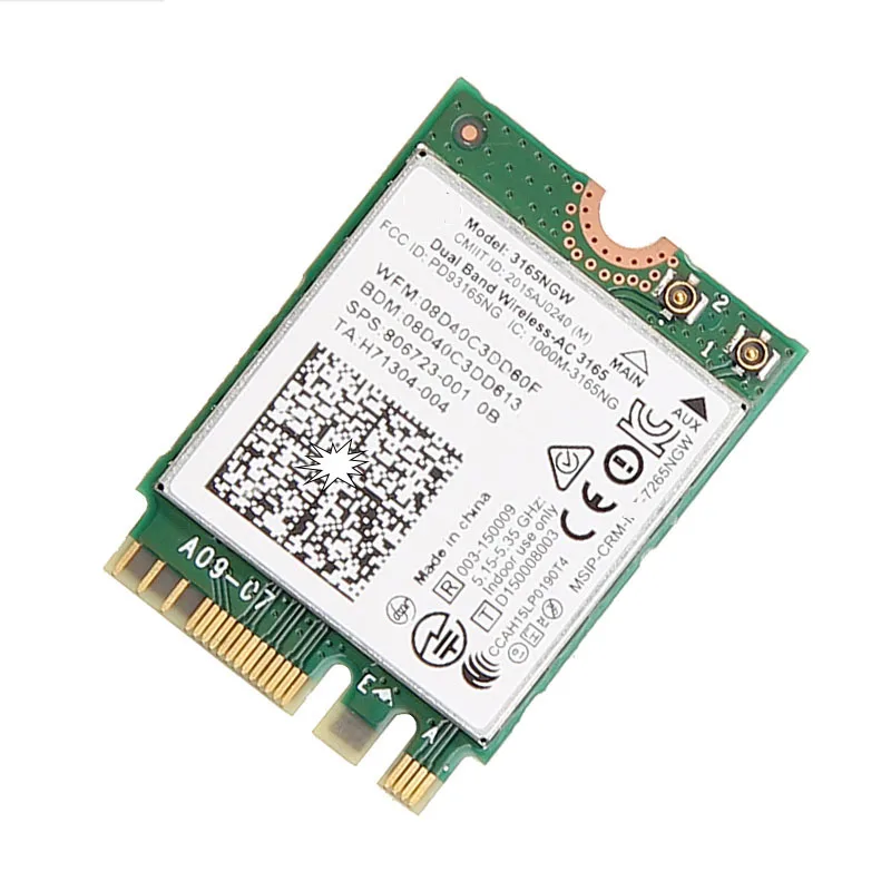 Tarjeta wi-fi inalámbrica de doble banda, 2,4G/5Ghz, 433Mbps, Intel 3165, NGFF, 802.11ac, 3165NGW, M.2, WLAN, Bluetooth 4,0, M2 - imagen 3