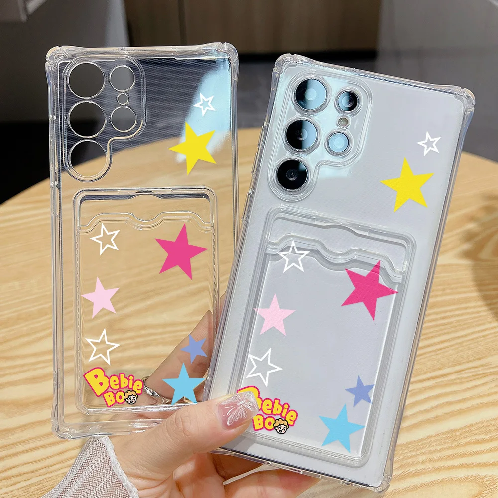 Funda de teléfono con tarjetero INS Star para Samsung Galaxy S25 Ultra S24 FE S23 FE S22 Plus A05 A05s, fundas transparentes suaves a prueba de golpes - imagen 4