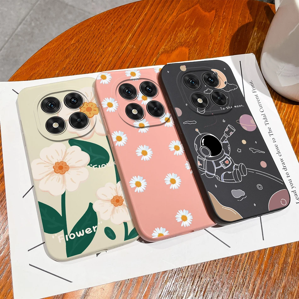Funda de flores para Xiaomi Redmi Note 14 Pro Plus, funda trasera de protección completa de silicona líquida para Redmi Note14 14Pro, bolsa para teléfono - imagen 3
