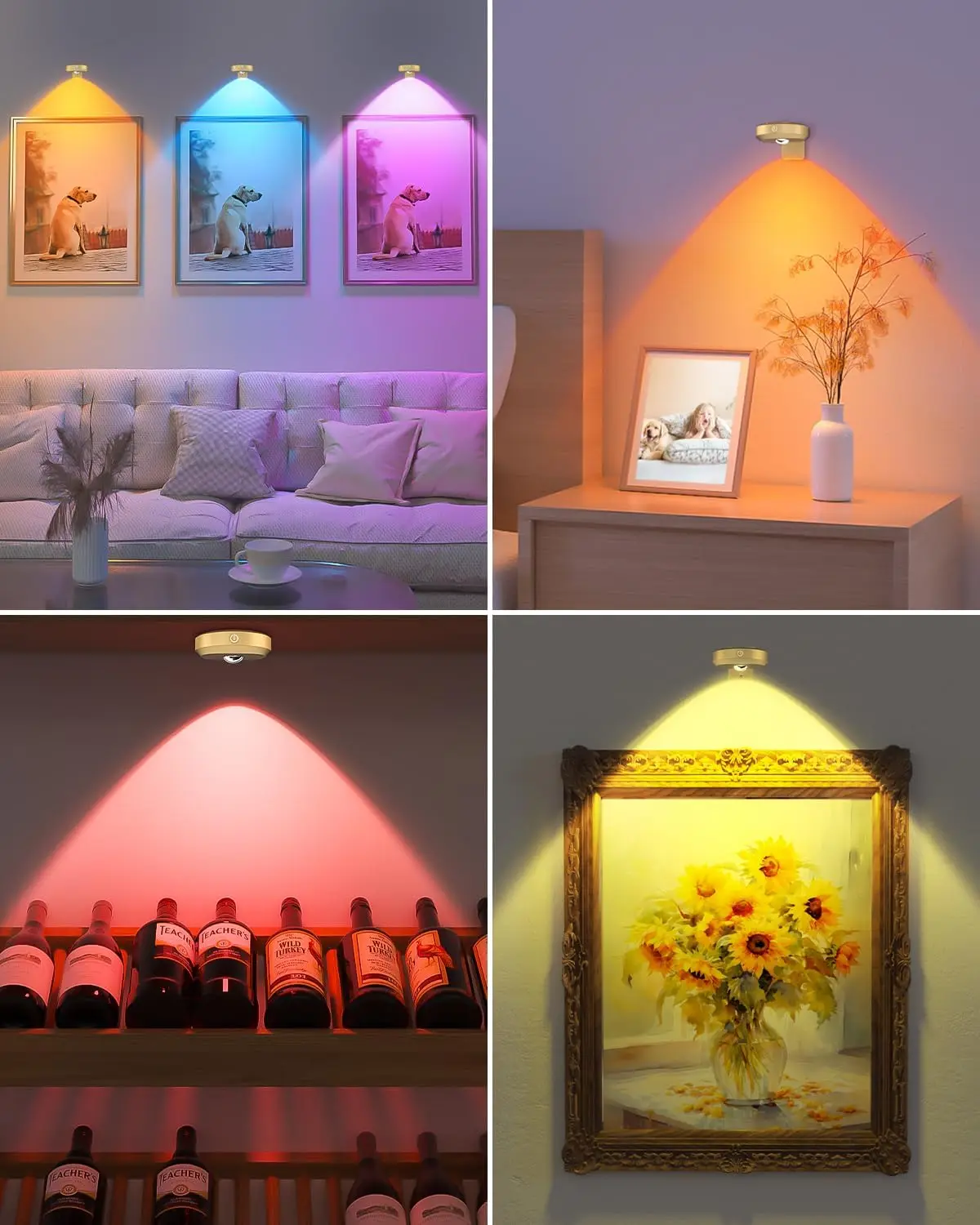 WILLED 3 uds luces de imagen inalámbricas para luz de disco de pared con control remoto batería recargable de 1200mAh luz de pantalla artística para pintar - imagen 2