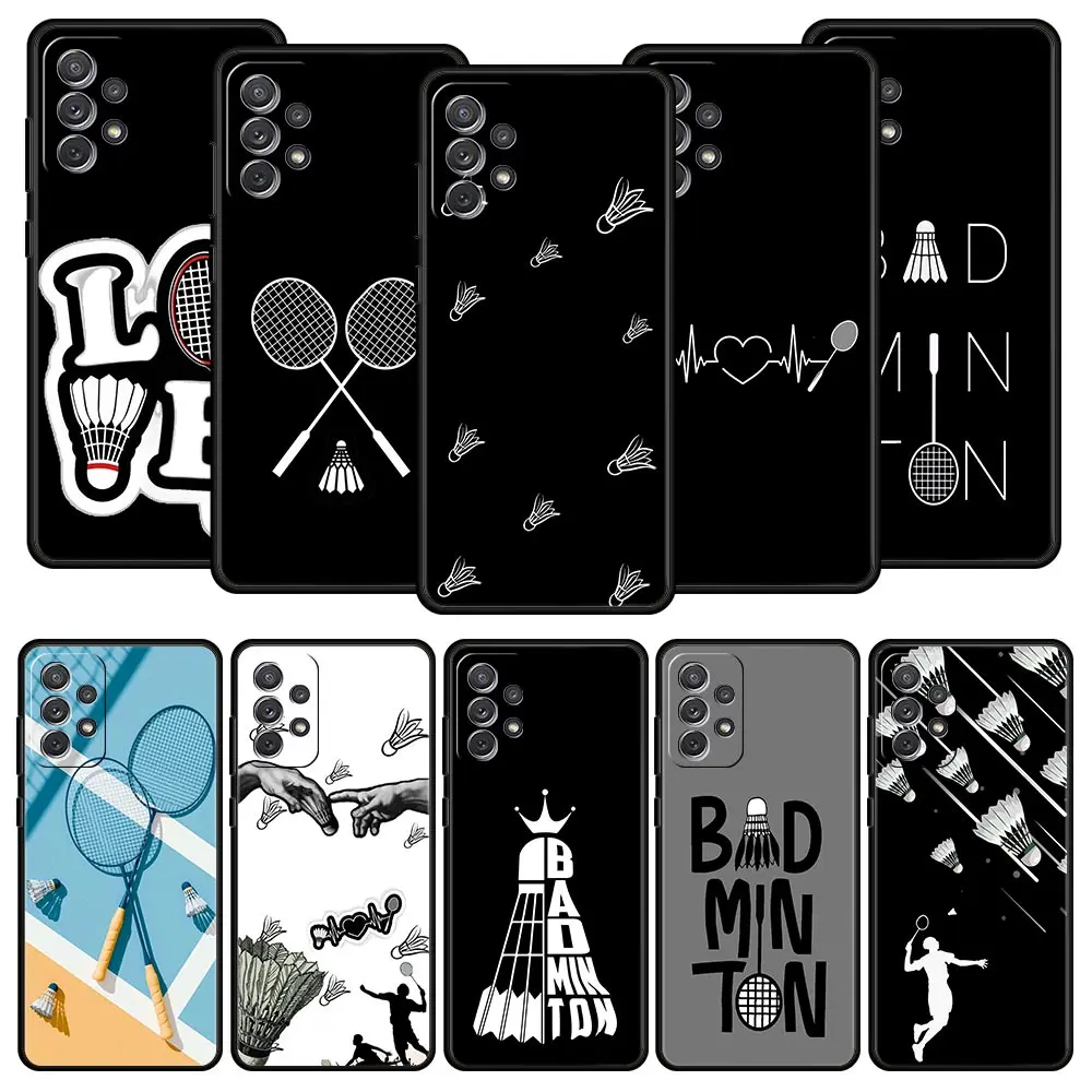 Funda de teléfono de bádminton para Samsung A51 A71 A21S A17 A11 A15 A25 A31 A41 A23 A33 A53 A73 A07 A03S A05S A13 A35 A55 5G