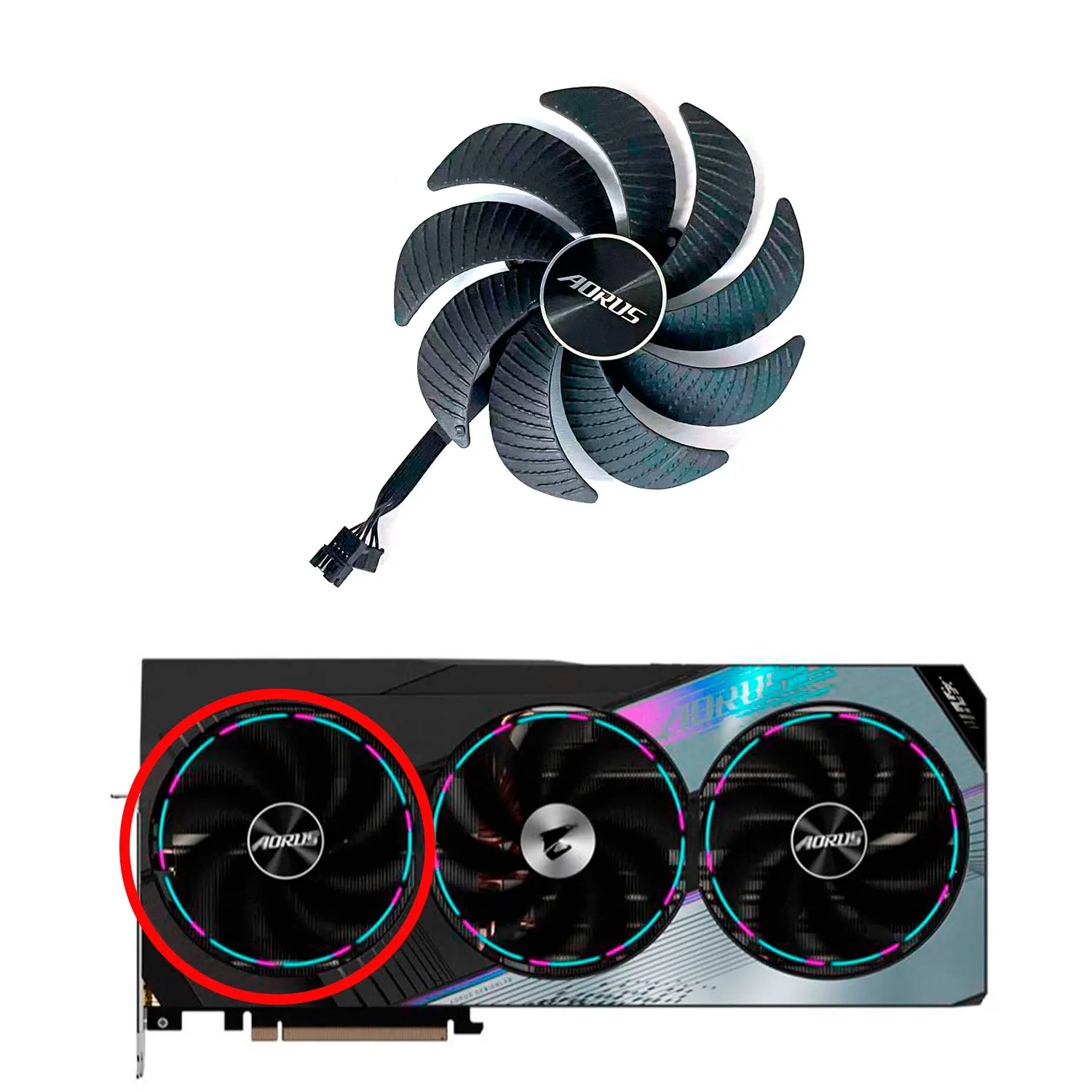 Ventilador GPU Original PLD10020B12H 105MM RTX4090 4080 para Gigabyte AORUS GeForce RTX 4090 4080 4070 Ti MASTER ventilador de refrigeración - imagen 5