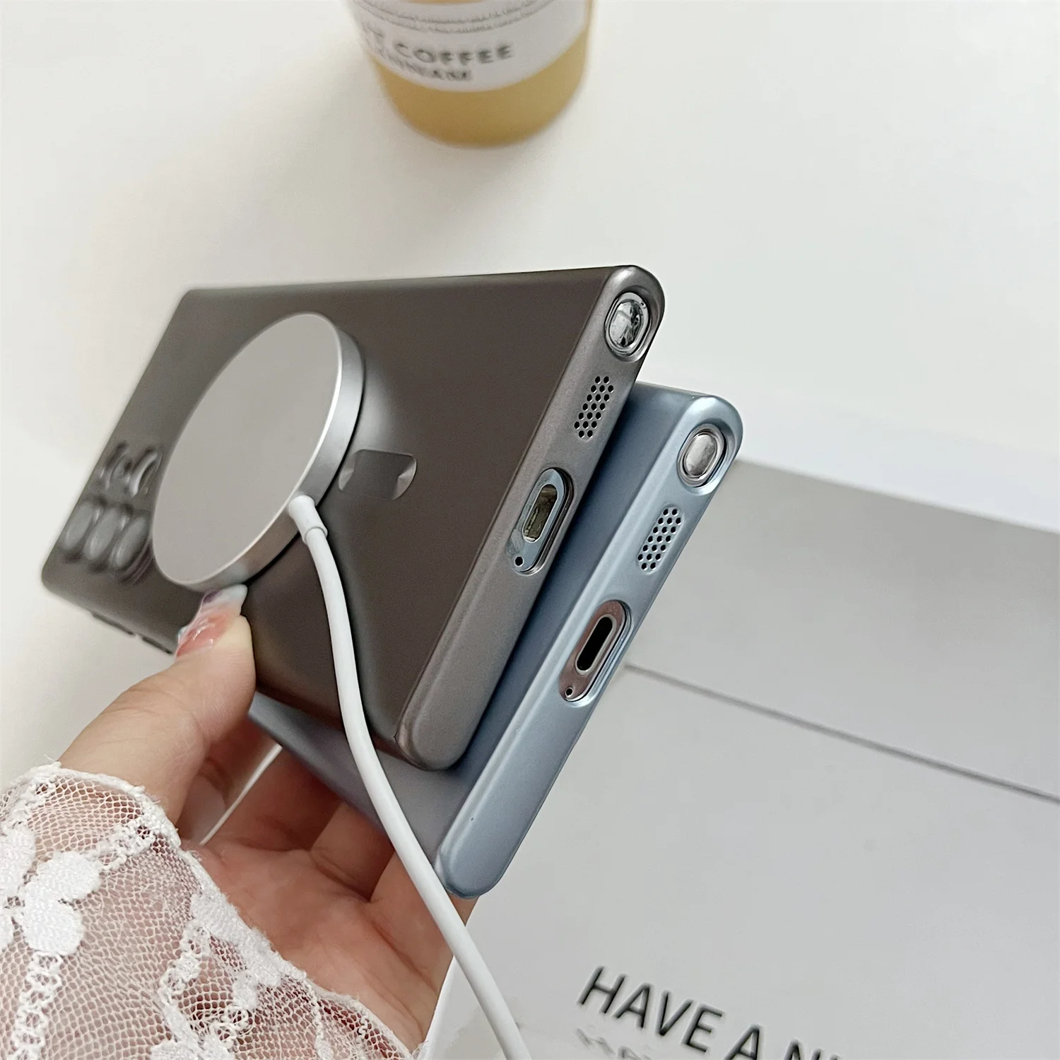 Cargador inalámbrico magnético para funda de parachoques mate Magsafe para Samsung Galaxy S24 S23 S22 Ultra Plus S21 S20 Note 10 20 - imagen 5