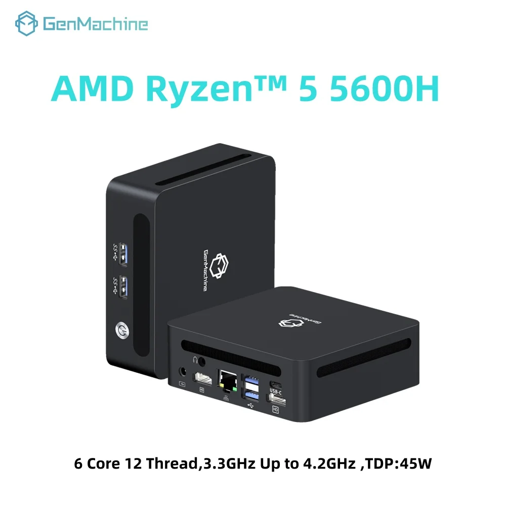 ​ GenMachine AMD Ryzen 5 5600H Mini PC 6 núcleos 12 hilos 4,2 GHz 45W Windows 11 DDR4 RAM Gaming WIFI6 Gaming Pc Diy Gaming PC - imagen 4