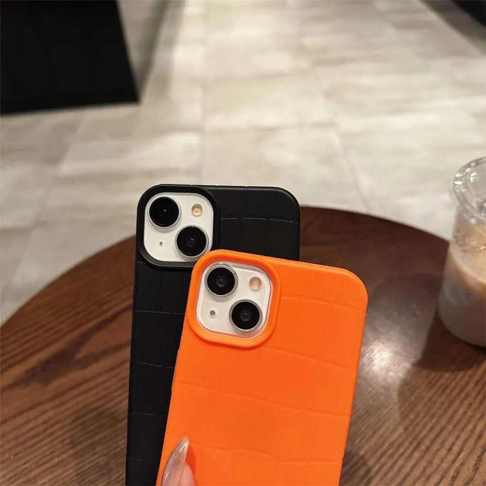 Funda de teléfono de cuero mate de lujo para iPhone 11 12 13 14 15 16 Pro Max Plus protección suave cubierta de silicona a prueba de golpes - imagen 4