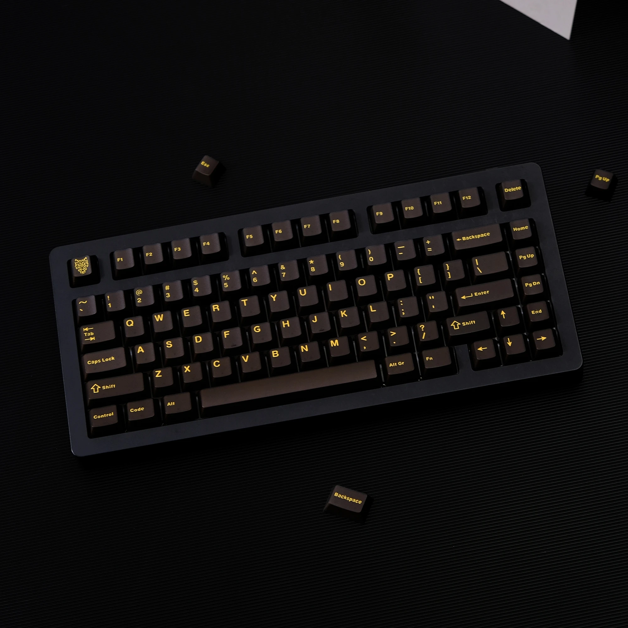 114 teclas Aifei ABS doble disparo letras doradas negras altura cereza translúcido 2.25U 2.75U Teclado mecánico GK61 Anne Pro 2