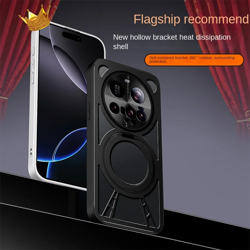 Para Xiaomi Mi 15 Ultra funda de aleación dura anillo soporte magnético MagSafe funda protectora trasera para Xiaomi Mi 15 Pro carcasa de teléfono - imagen 2