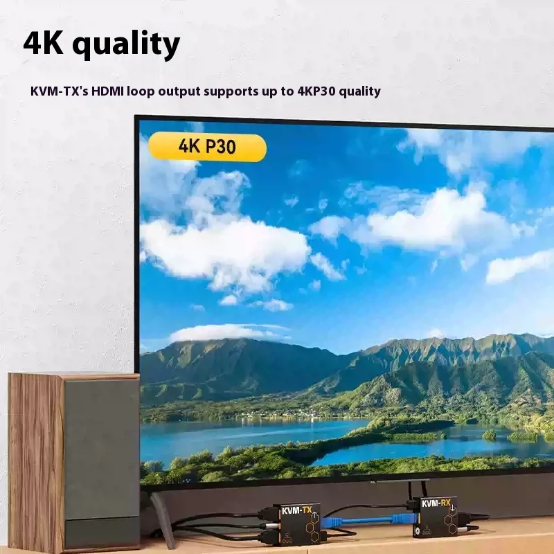 Extensor KVM sobre IP HDMI 1Tx 4Rx 4K HDMI a RJ45 Control de teclado/ratón Alcance de 100 m - imagen 4