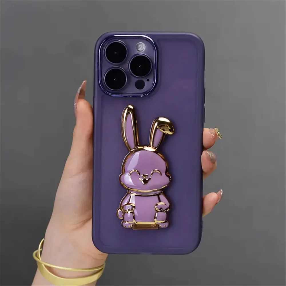 Funda de teléfono con soporte de conejo para Huawei Honor 200 Pro, X6B, X8B, X6S, X6A, X7A, X8A, X9A, funda de silicona suave, Honor 200 Lite - imagen 2