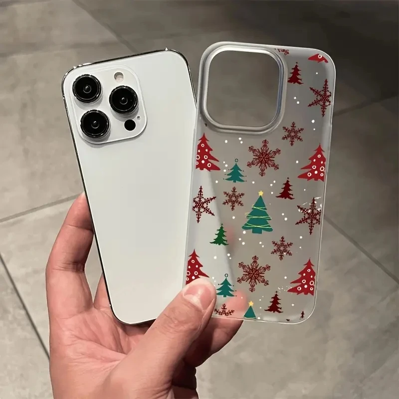 Funda de teléfono con patrón de dibujos animados de Feliz Navidad para iPhone 17 16 15 14 13 12 11 Pro Max Air X XS XR SE 7 8 Plus 16E cubierta transparente - imagen 4
