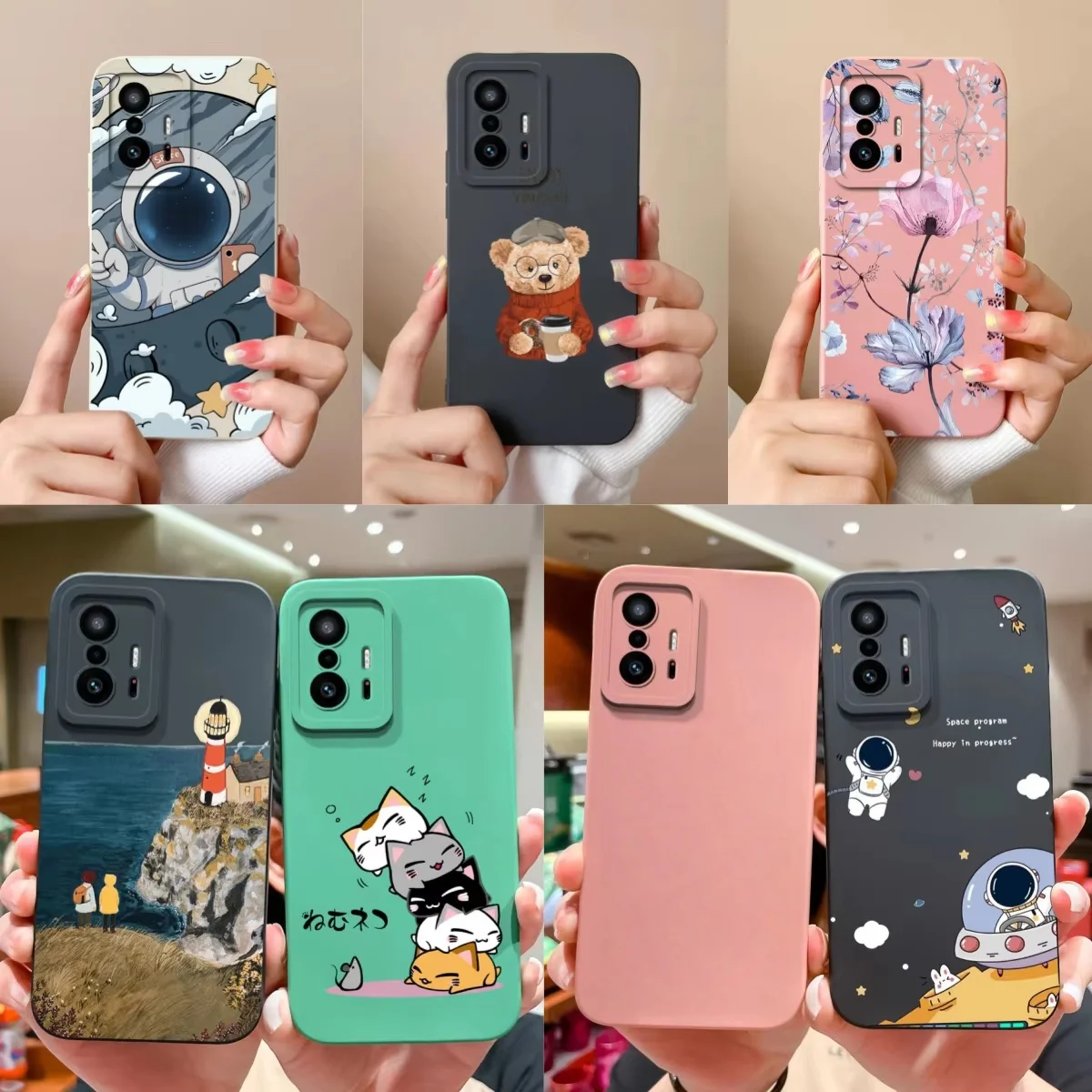 For Xiaomi 11T Pro Phone Case Cool Anime Full Coverage Bumper Anti Drop Houisng For Mi11T Mi 11TPro Soft Liquid Silicone Coque