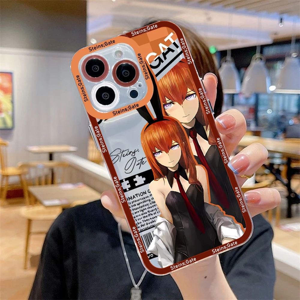 Funda de teléfono de Anime Steins, carcasa transparente para iPhone 15, 14, 13, 12, 11, Mini Pro Max, X, XR, XSMax, 6S, 6, 7, 8 Plus, SE20 - imagen 3