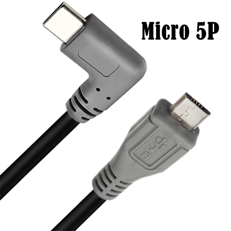 100cm Micro 5P macho/Mini B macho a ángulo de 90 grados izquierda derecha tipo c macho convertidor OTG adaptador Cable de datos - imagen 5