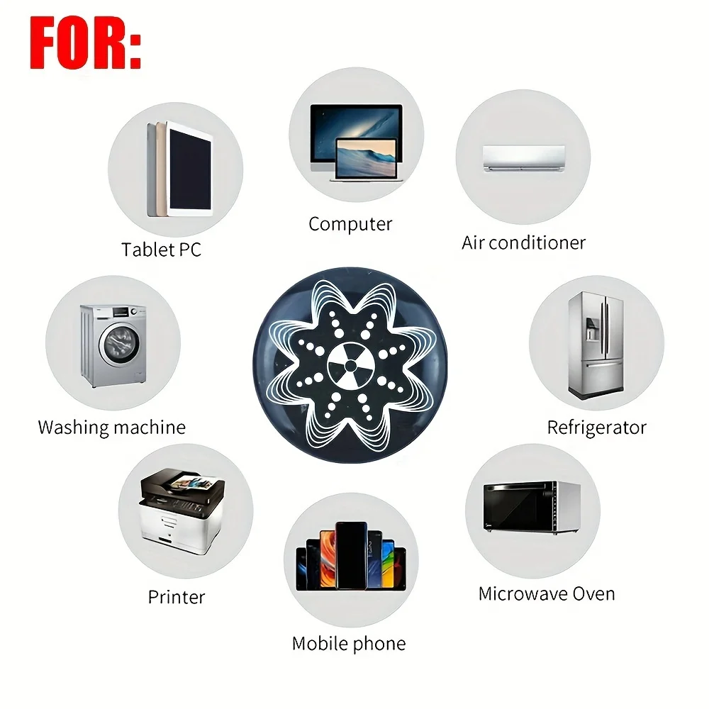 Pegatinas de radiación universales para teléfono móvil, antirradiación pegatina de Metal, protector en forma de EMF, bloqueador EMR para PC y portátil - imagen 2