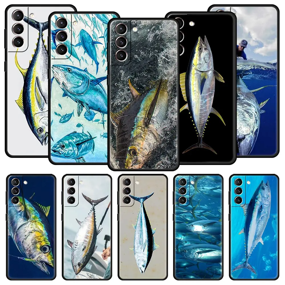 Funda de teléfono Bluefin Tuna para Samsung Galaxy S24 S23 S22 S20 Ultra S21 FE 5G S10 S9 Plus S10E S8 funda de silicona suave
